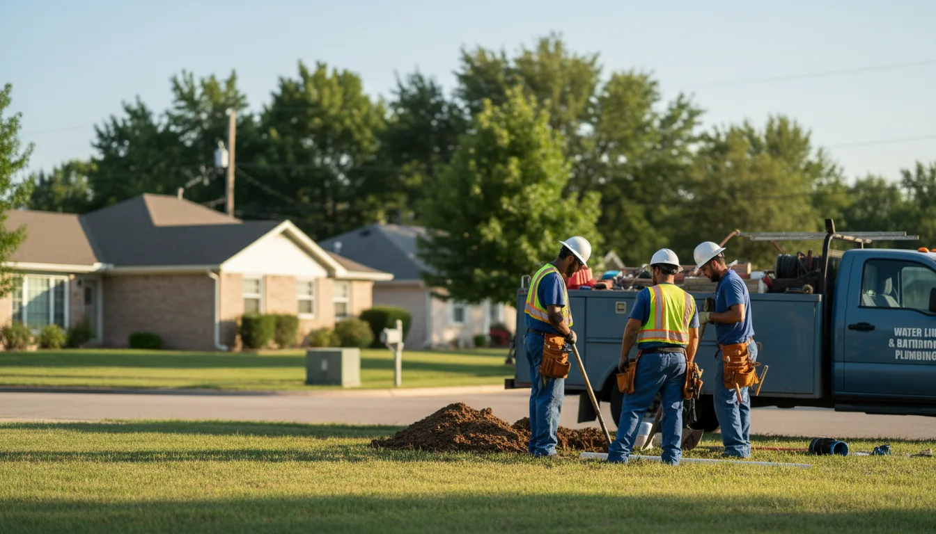 Residential water line and bathroom plumbing service in Victoria, KS